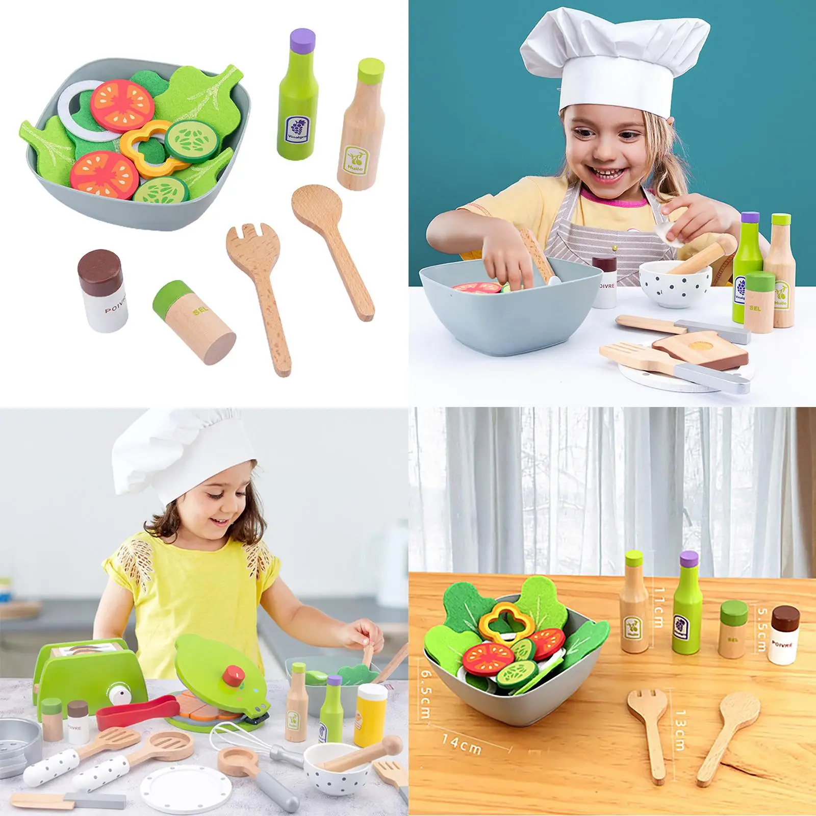 Wooden Kitchen Pretend Set Vegetable Fruit and Color Cognitive Ability Development Toy Early Pre Learning Gift for