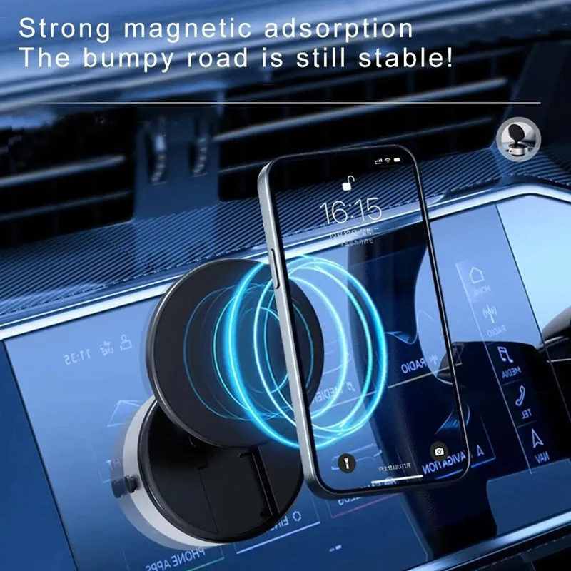 Vacuum Phone Holder Suction Cup Folding Car Phone Stand Navigation Stand For Iphone 12/13/14/15 Series Model