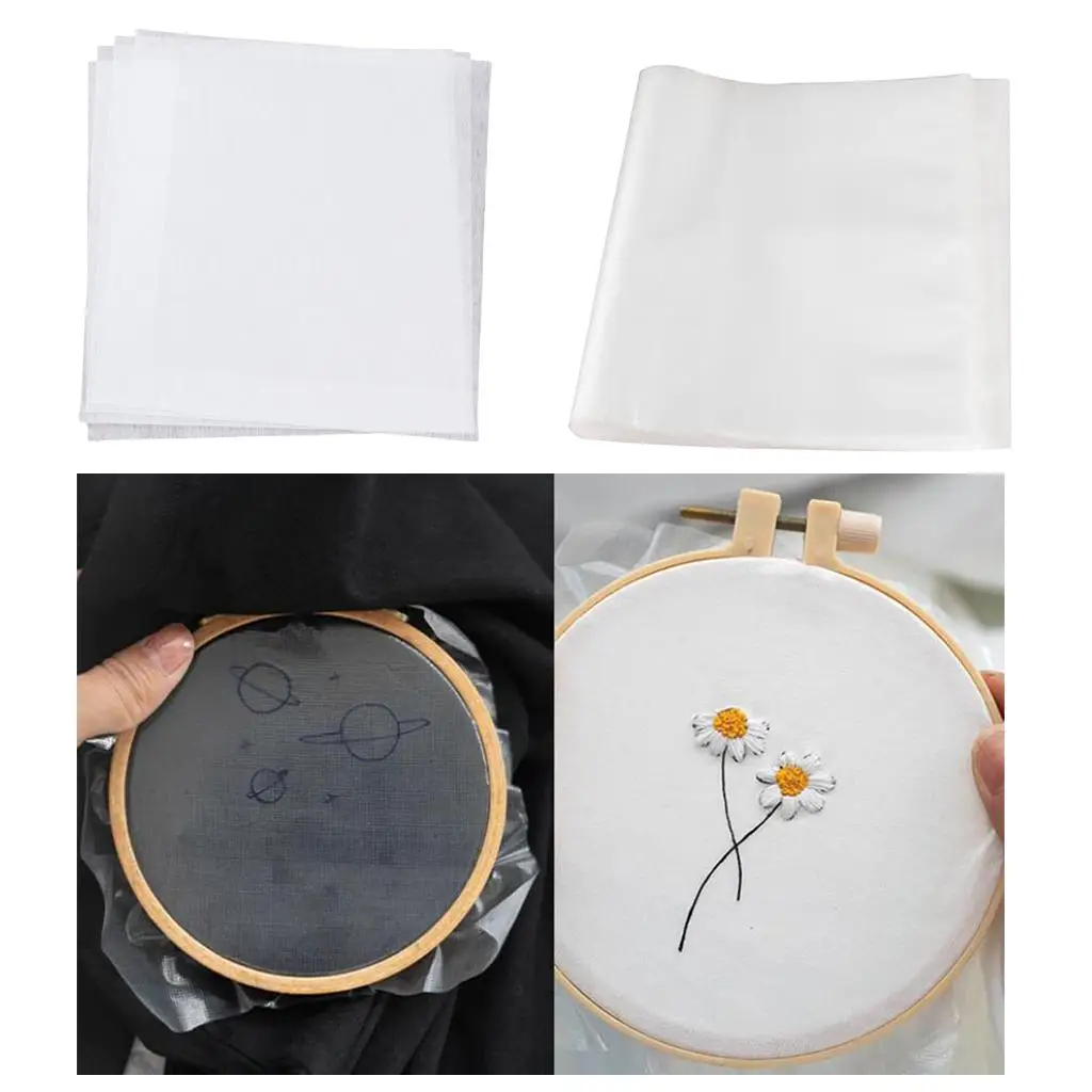 5Pcs Fabric Transfer Paper for DIY Water Soluble Machine Embroidery Stabilizer