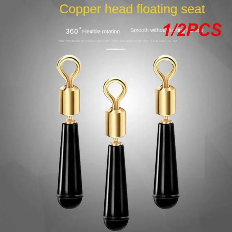 1/2PCS DNDYUJUSilicone Fishing Float Holder Copper Head Swivel 360 Degree Rotating Freely Anti knot Float Rest Accesories