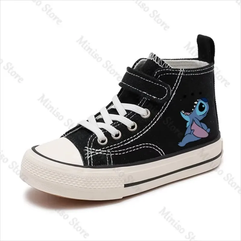 Leinwand Kinder Drucken Vier Jahreszeiten Sport Jungen Tennis Schuhe Kinder Mädchen Lilo Stich High-top Disney Casual Cartoon komfort Schuhe