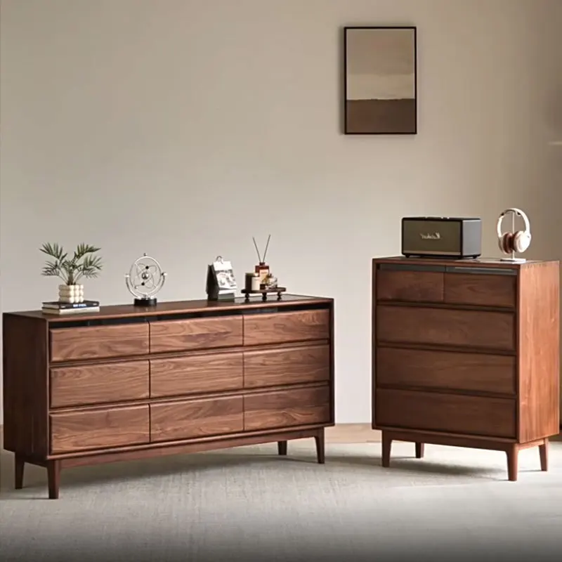 

Solid wood nine-chest cabinet, black walnut bedroom, living room against the wall, storage cabinet, bedside furniture