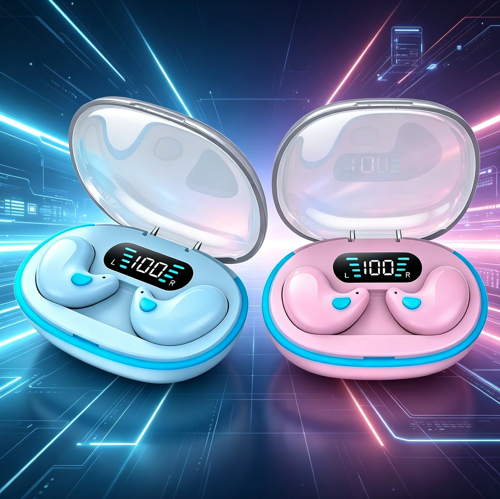 X55 Invisible Sleep Wireless Earphone TWS Bluetooth 5.3 Headphones Hidden Earbuds IPX5 Waterproof Noise Reduction Sports Headset