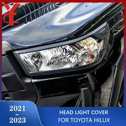 ABS Headlight Cover For Toyota Hilux Revo 4x2 2021 2022 2023 Head Lamp Lights Hoods Car Accessories YCSUNZ