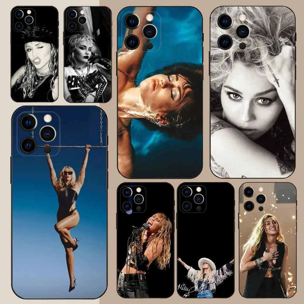 Singer M-Miley C-Cyrus  Phone Case For Apple iPhone 15,14,13,12,11,Pro,X,XS,Max,XR,Plus,Mini Soft Black Cover