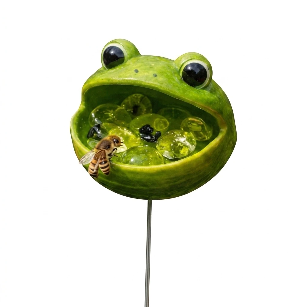 Cute Waterer Station Resin Insect Drinking Cup for Garden Yard Balcony Patio Landscape Decor Ornament Weatherproof Durable
