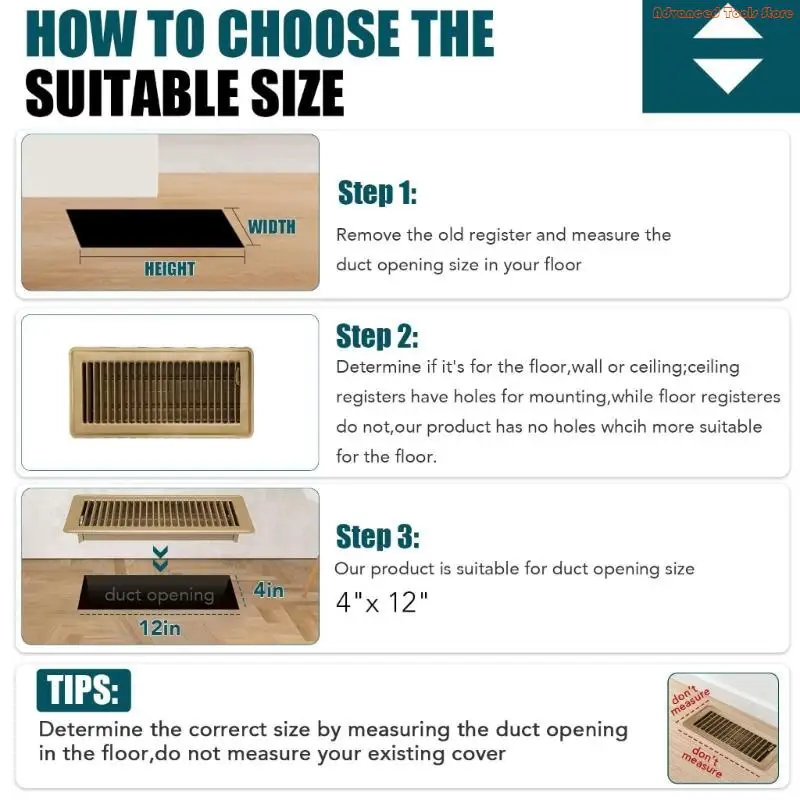 Premium Metal Floor Register Ventilation Grille 11.5x5.5 Inch Not Bendable Construction Simple Installation For Ducts W91B