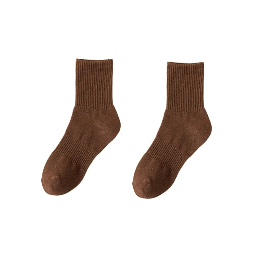 

Gifts Pure Cotton Women's Mid-tube Socks Compression Absorb Sweat Long Sock Solid Color Soft Sports Deodorant Sock