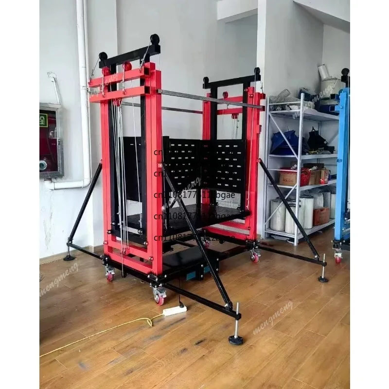 Mobile Folding Multifunctional Household Safety Ladder  Electric Remote Controlled 2M Lifting Scaffolding Platform