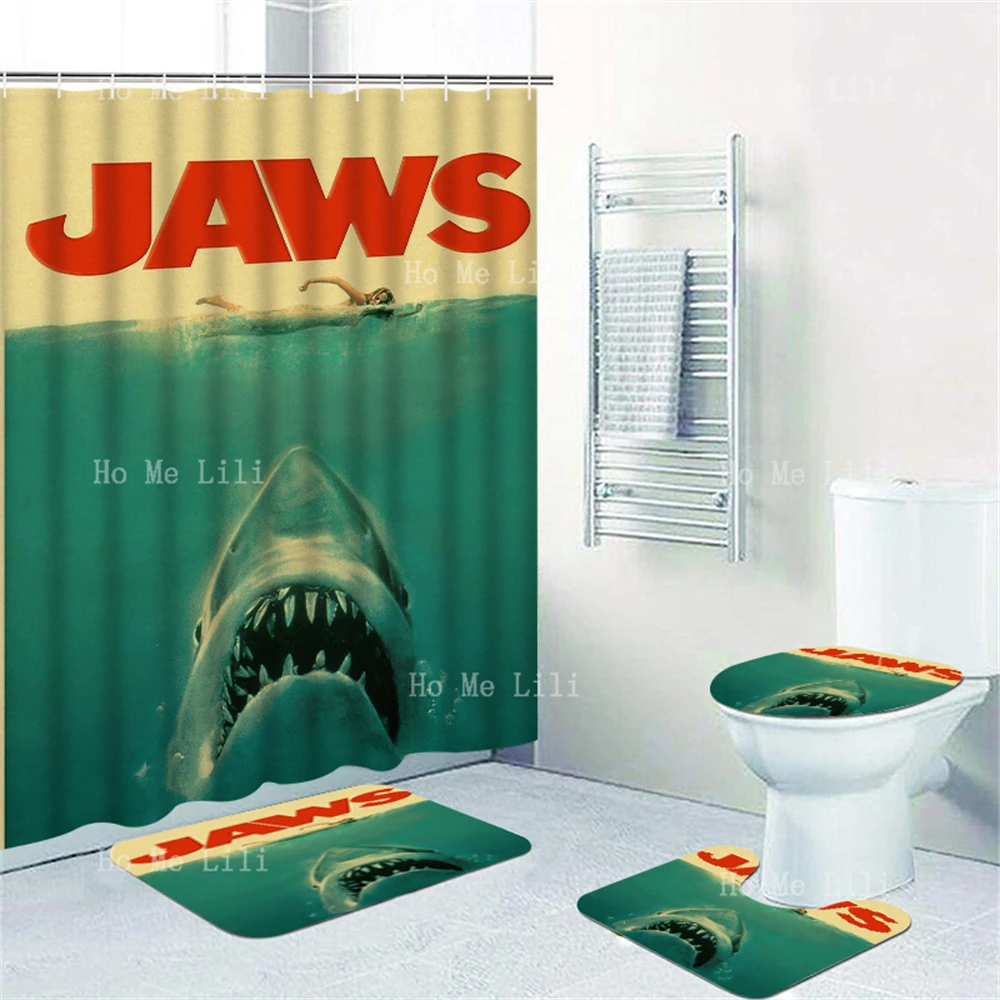 Large Carnivorous Sharks Are Known For Their Strong Size And Sharp Teeth And Live Mainly In Temperate Waters Shower Curtain Set