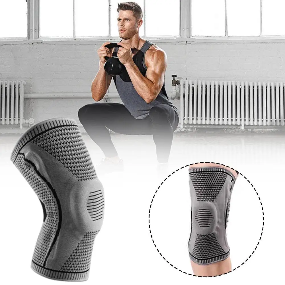 สนับเข่าแบบมืออาชีพ รองรับกระดูกสะบ้า ป้องกันหมอนรองกระดูก สนับเข่าสำหรับออกกำลังกาย วิ่ง ซิลิโคนป้องกัน O8V8