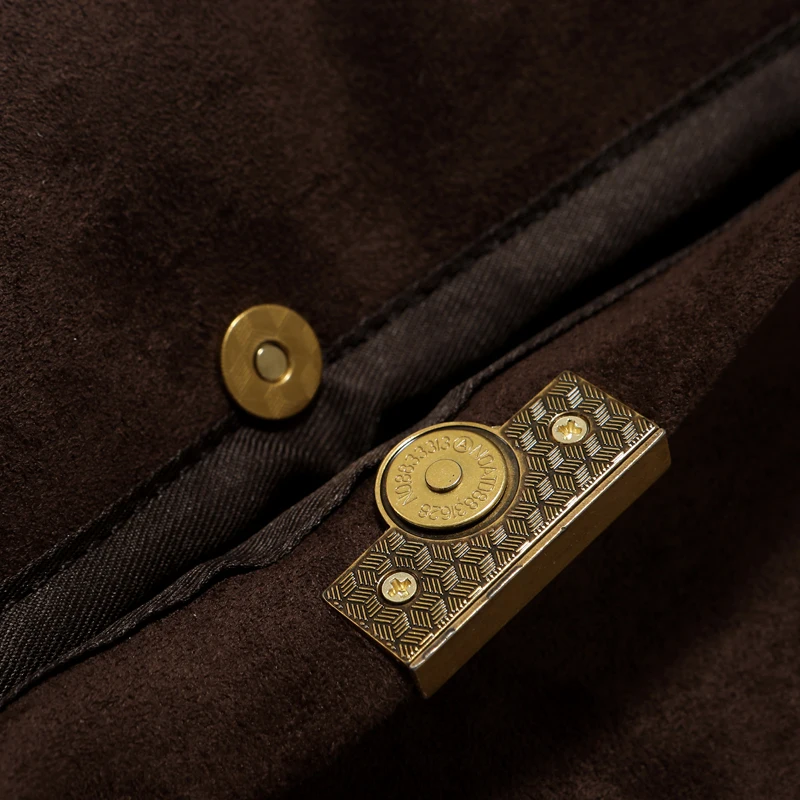 Vintage Faux Suede Messenger Bags For Women Luxury Designer Handbag Purse 2025 New In Lock Top Handle Box Flip Underarm Shoulder
