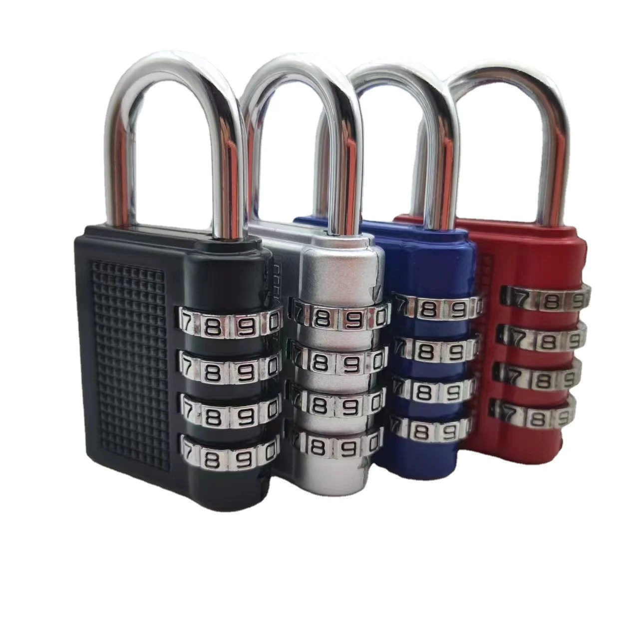 4 Dial Digit Combination Lock Outdoor Safely Code Black Heavy Duty Weatherproof Security Padlock for Luggage Zipper Cabinet