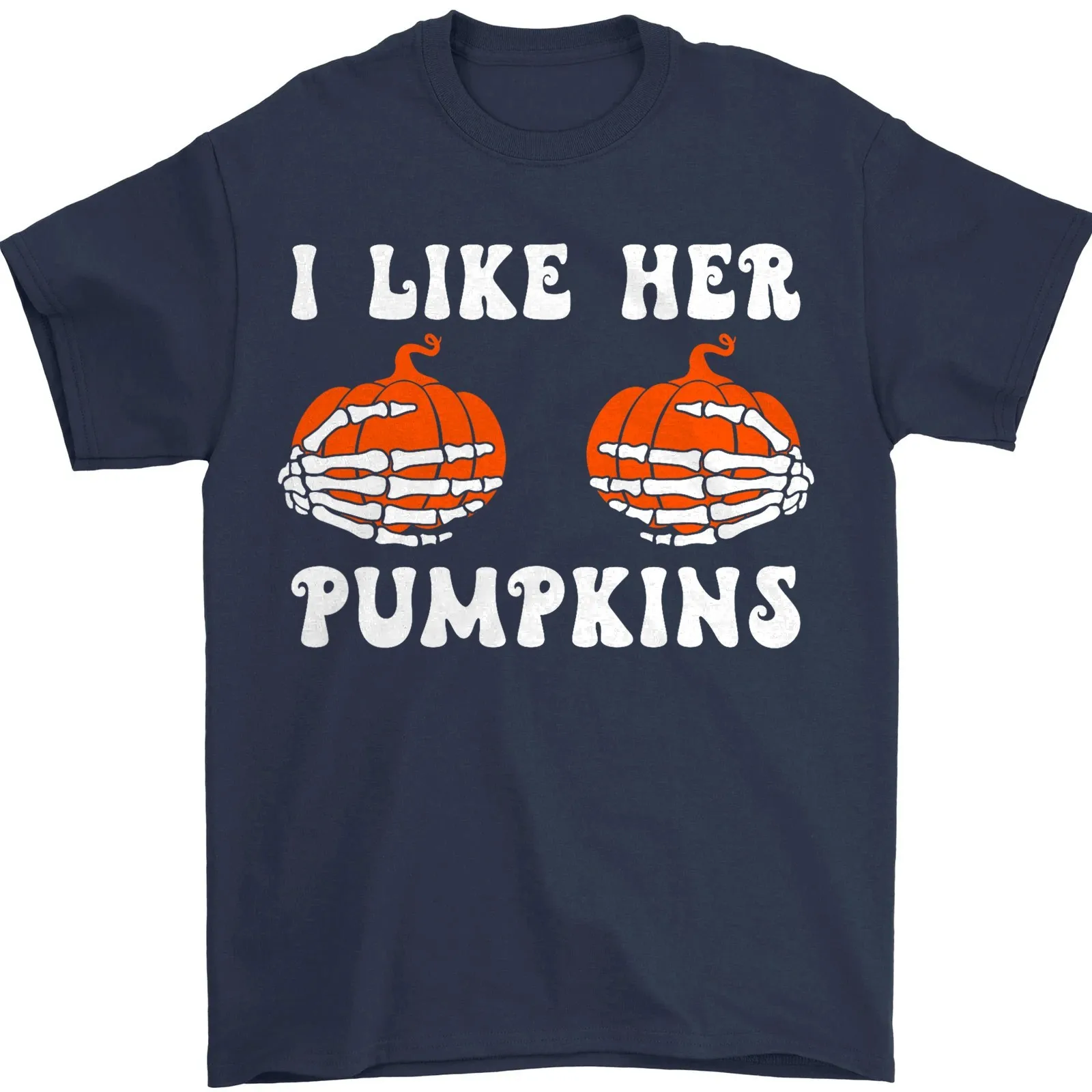 أنا أحب لها القرع مضحك هالوين قميص الهيكل العظمي الأيدي الأزواج المحملة