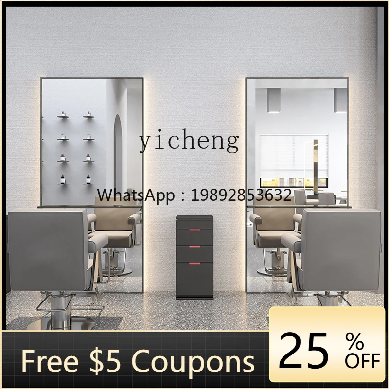 DD barber shop mirror hairdressing shop simple floor mirror table beauty haircut mirror