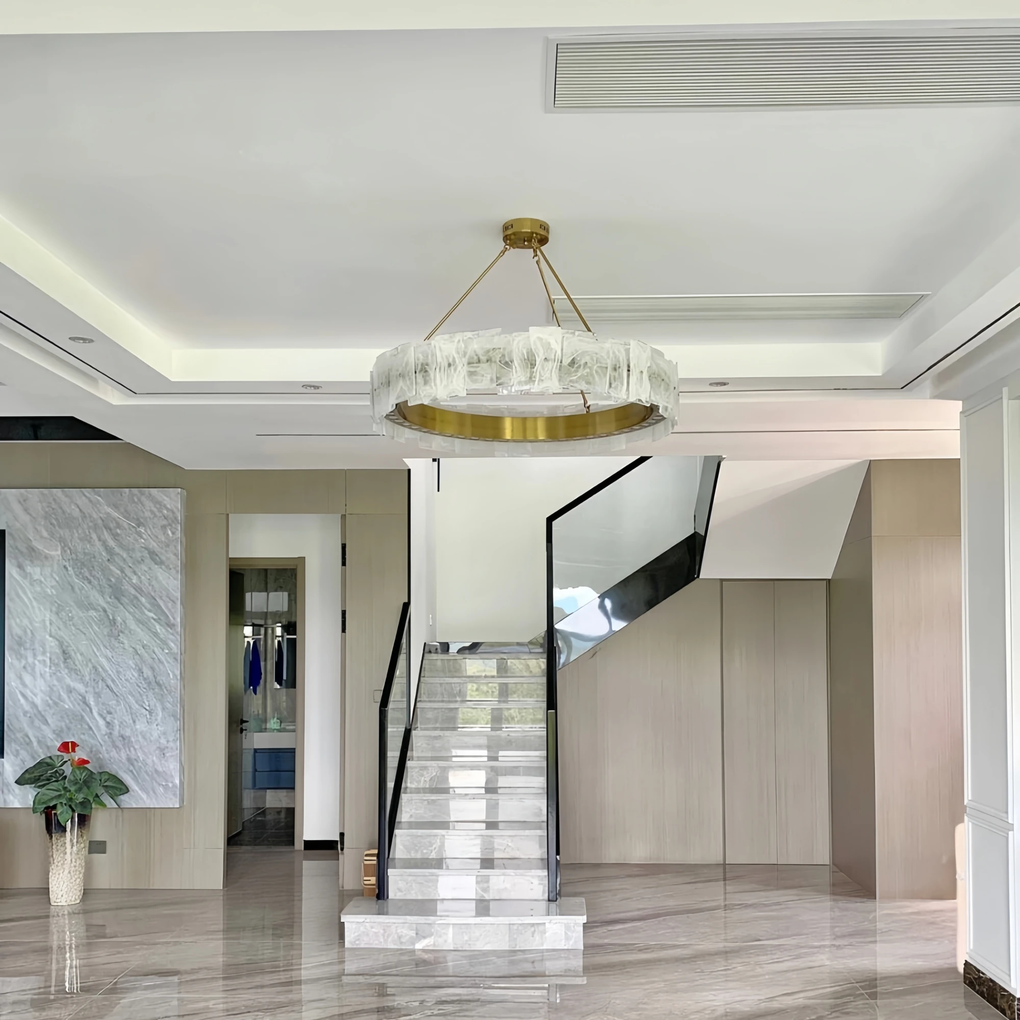 Modern Modern Cloud Glass Chandelier Luxury Creative Pendant Lamp  LED Round Hanging Light For Parlor Bedroom Dining Room Loft