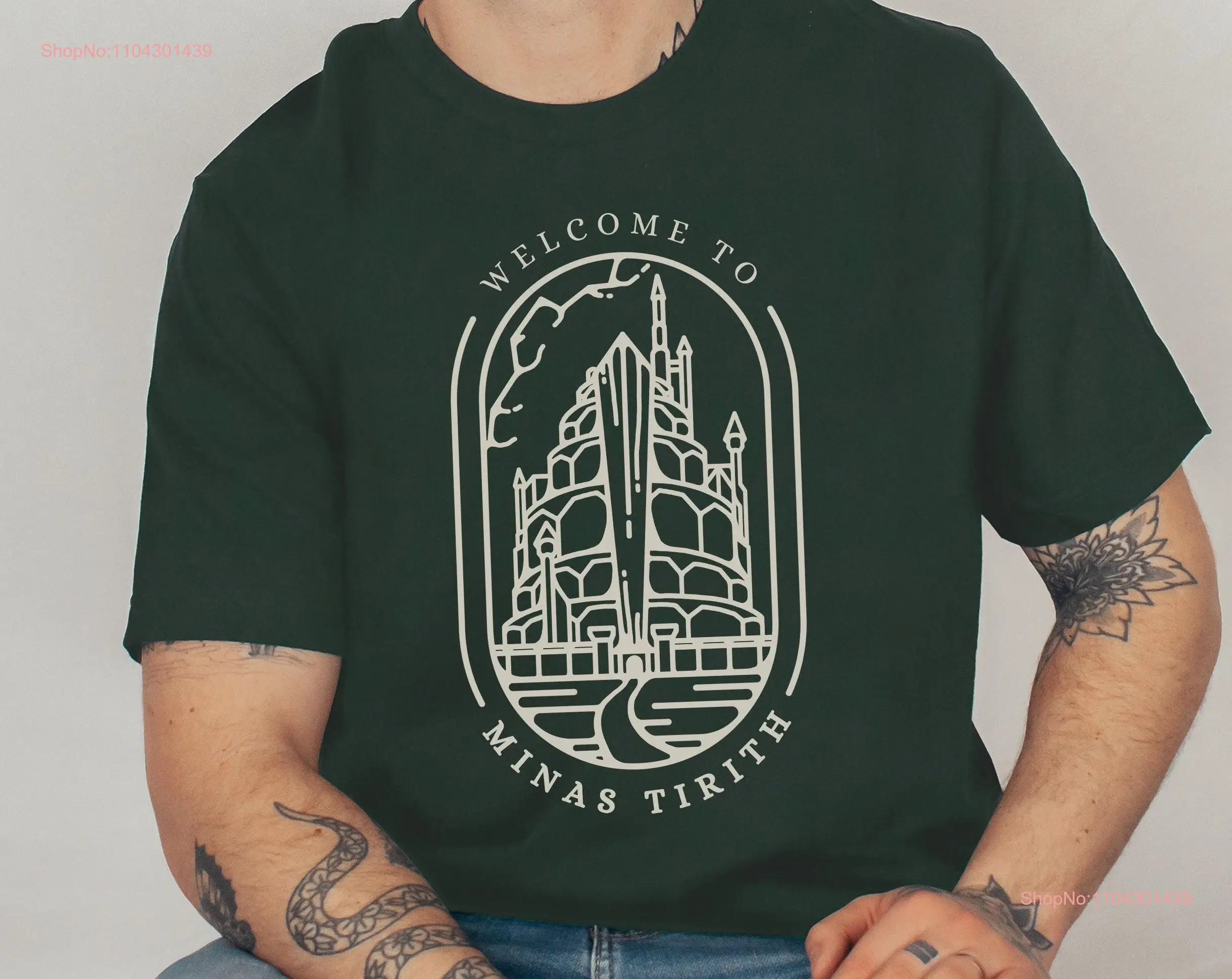 Minas Tirith Gondor T Shirt Fantasy Book Lover JRR Tolkien The Fellowship Middle Earth Hobbitcore Geek