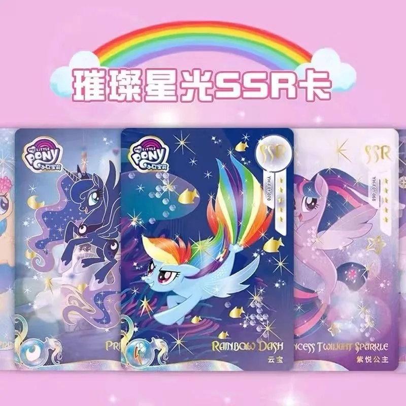 My Little Pony Anime Peripheral Card Rainbow Pack 2nd Bomb SSR Card Tour Genuine Card UR Game Collection Card Children\'s Toys