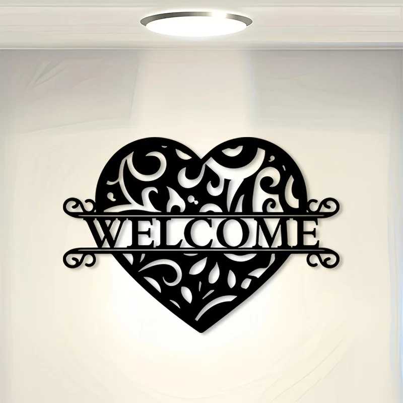 Metal Wall Art Interlocking Hearts Abstract Rust Resistant Iron Rustic Hanging Romantic Sculpture for Bedroom Valentine Gift