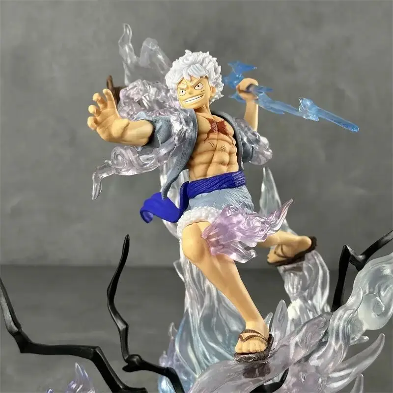 قطعة واحدة أنيمي الطرفية نموذج البرق المستوى 5 نيكا لوفي عمل أرقام الشمس الله القش قبعة فرقة تمثال حلية اللعب #5