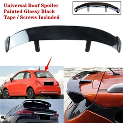 For FIAT 500 2012-2019 Rear Tail ABS Wing Carbon fiber pattern SUV Hatchback Universal Spoiler Roof Lip Plastic Wing Accessories