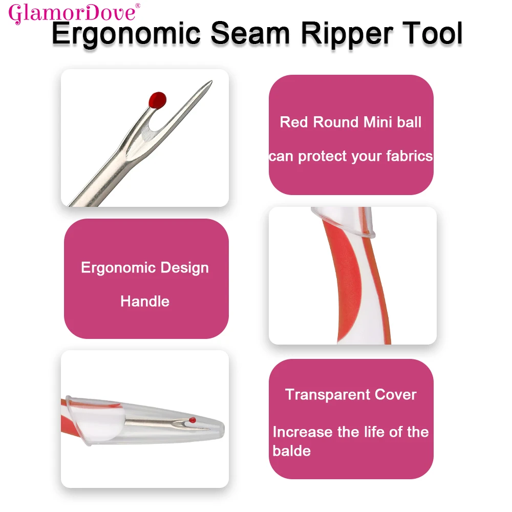 GlamorDove  Sewing Thread Seam Ripper 3pcs black Sewing Thread DIY Sewing Stitch Unpicker Cutter Sewing Crafting Removing