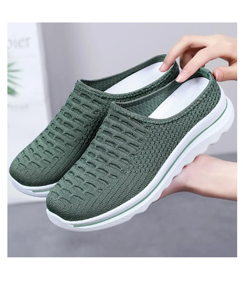 Summer Women Flat Slippers Half Slippers Mules Designer Comfortable Woman Shoes Fashion Ladies Hollow Out Outdoor Sandals view 6