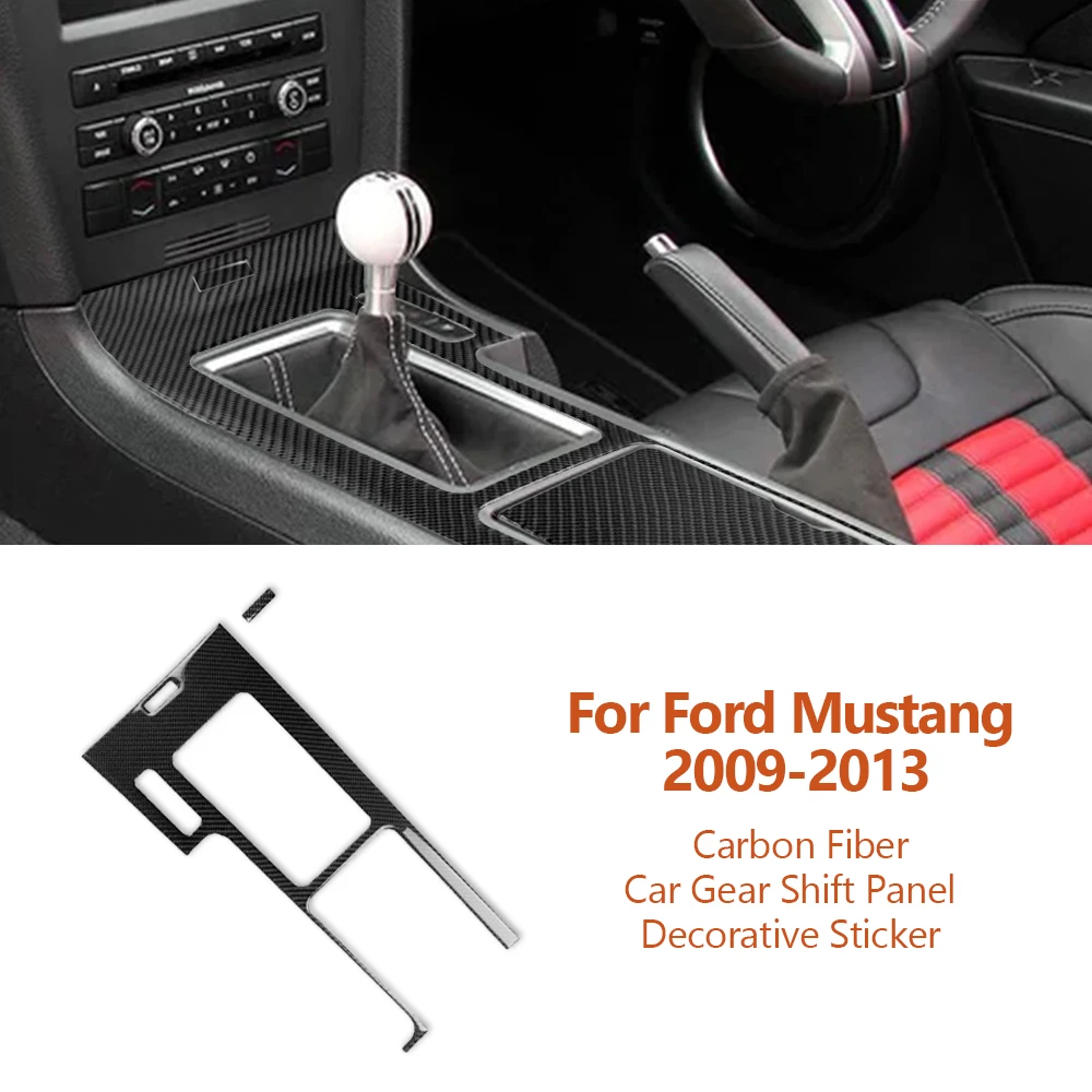 

For Ford Mustang 2009-2013 Styling Carbon Fiber Car Central Control Gear Shift Panel Decorative Sticker Auto Interior Accesorios