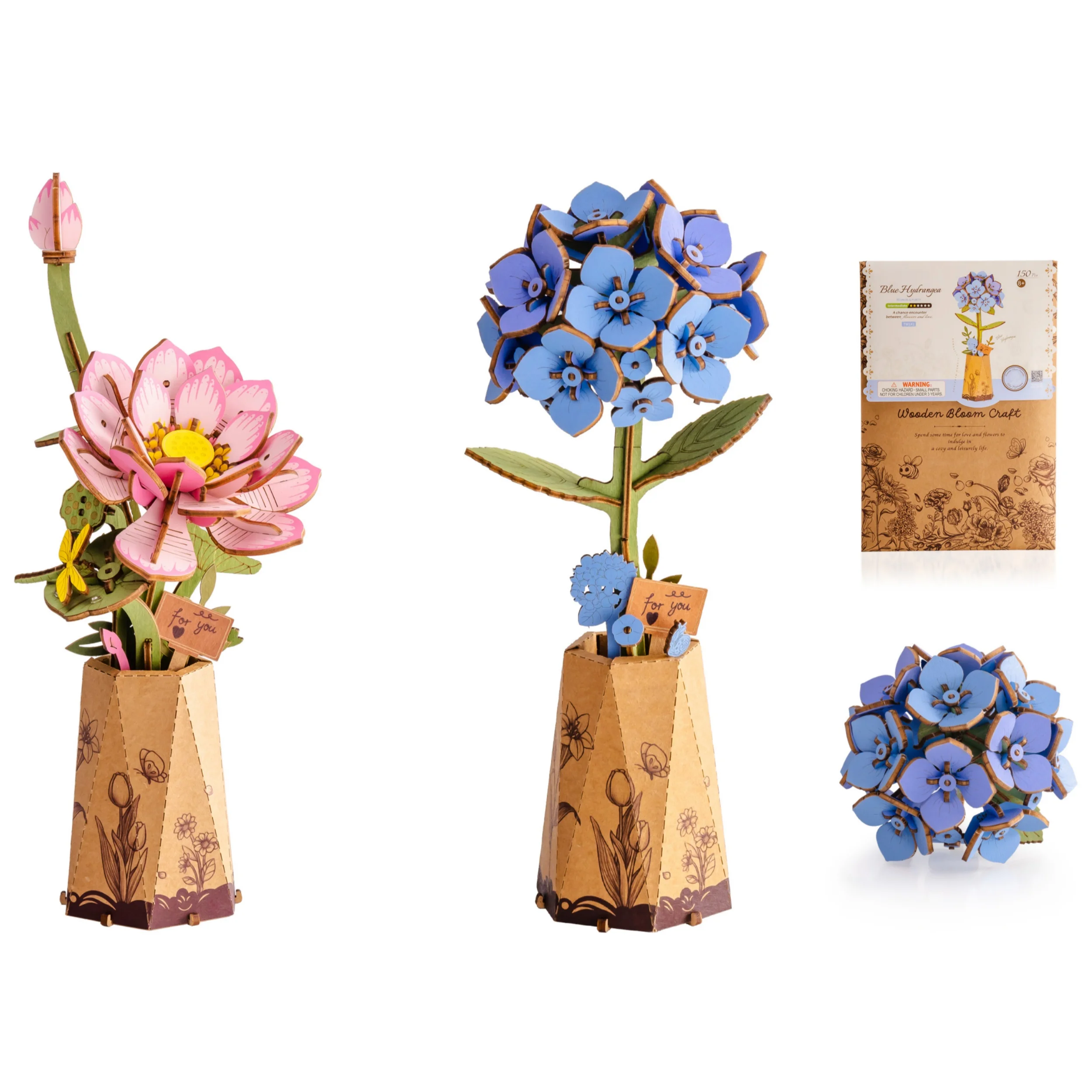 Woodworking Blueprint - Rolife Wooden Flower 3D Puzzle -