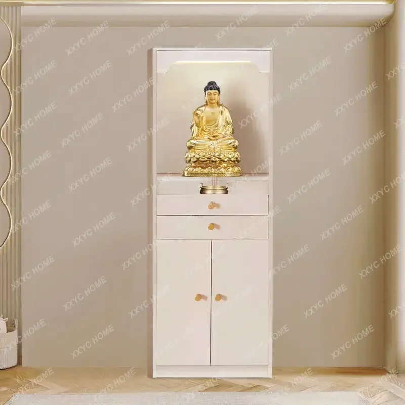 solid wood buddhist niche standing cabinet painted small apartment for home buddha statue guanyin god of wealth cabinet