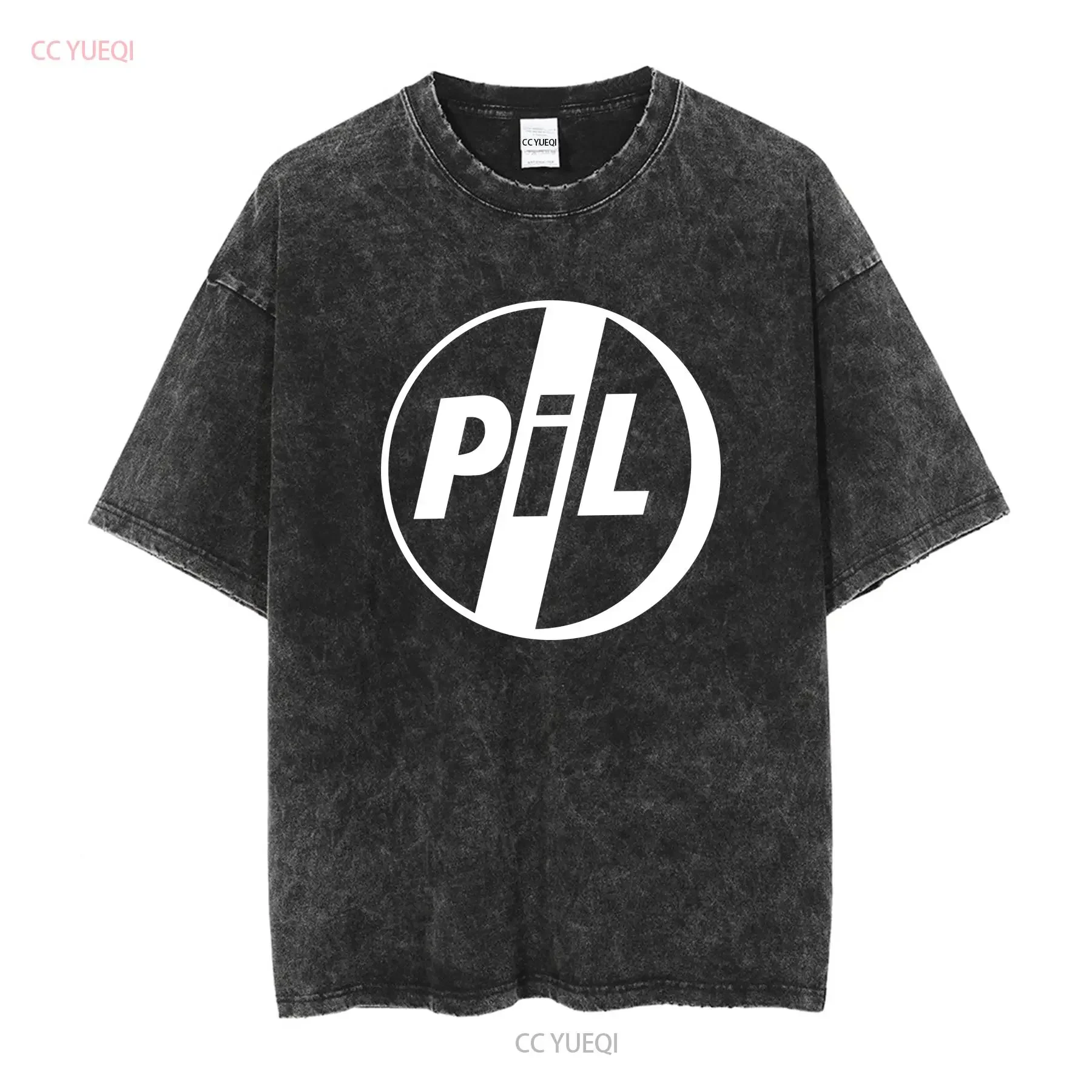 New PIL Public Image Limited Logo Mens Band T Shirt vintage Washed Versatile Slightly Top For Everyday Wear Unisex graphic