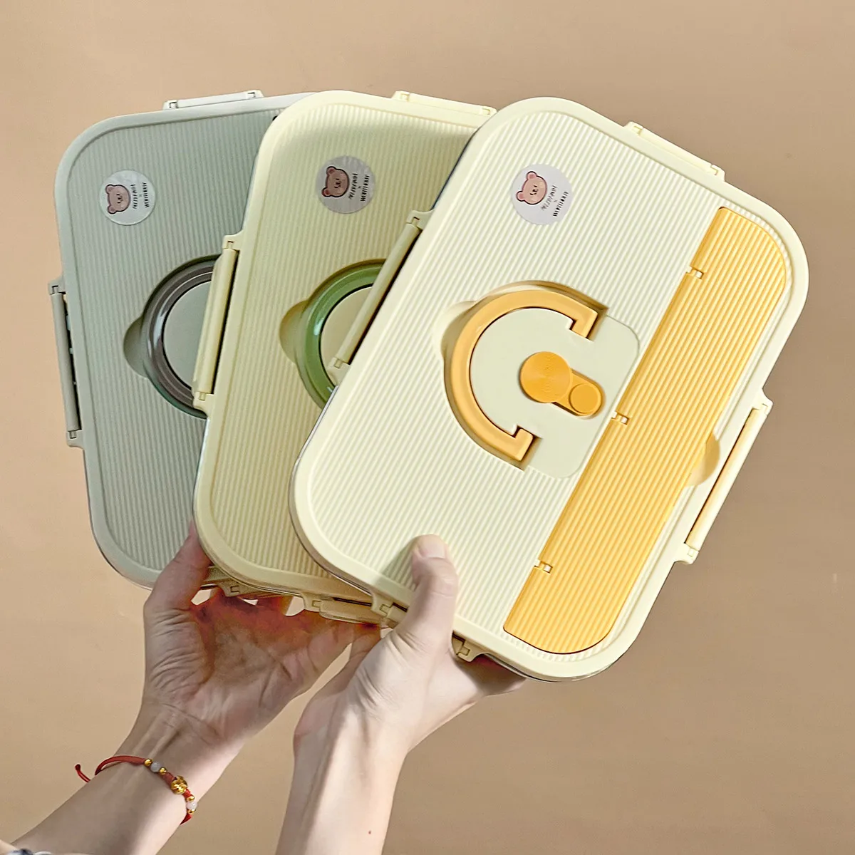 

WORTHBUY 4/5 Grids Portable Lunch Box With Cutlery&Soup Bowl Leak-proof 304 Stainless Steel Divided Food Container For Student