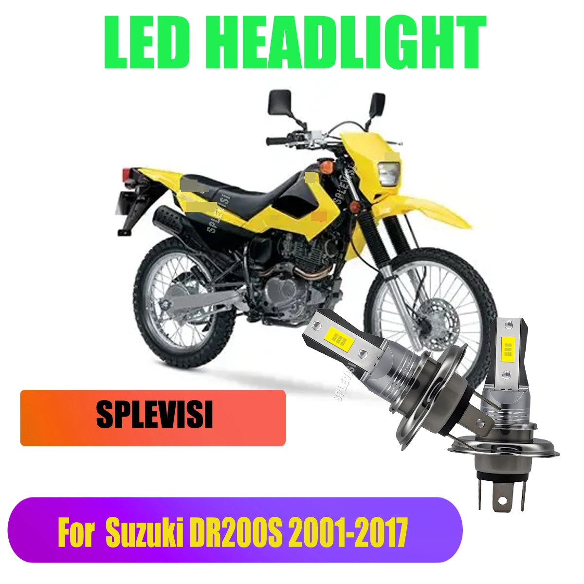 

12v H4 45W LED White Headlamp Bulb Auto Replacement Lamps Bulbs Set For Suzuki DR200S 2001 2002 2003 2004 2005 2006-2017