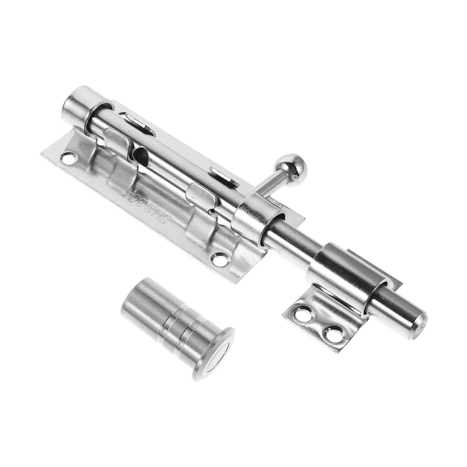 

1Set Stainless Steel Slide Bolt Lock Heavy Duty Barrel Bolt Latch Padlock Hole for Wooden Fence Gate Shed Door Interior Sliding