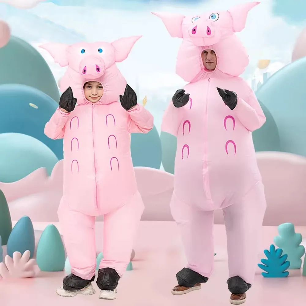 

Надувной рождественский костюм, кукольная одежда со свиньей и животными, забавный костюм для косплея для взрослых и детей