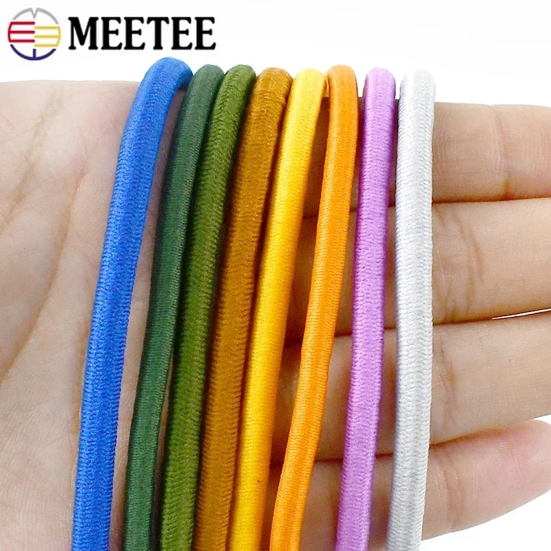 5/10/20M Meetee 4mm Elastic Bands Clothes HairBand High Quality Stretch Rubber Rope Belt Spring Elastics Ropes DIY Accessories