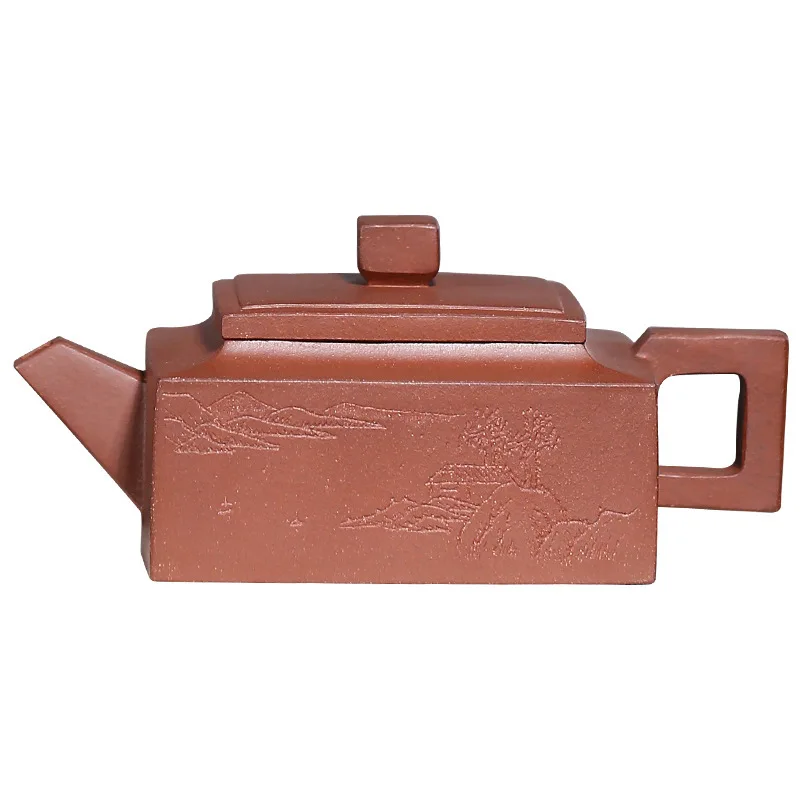 

Chinese Yixing Sifang Zisha Pot Kung Fu Tea Pure Raw Mine Bottom Trough Qingquan Handmade