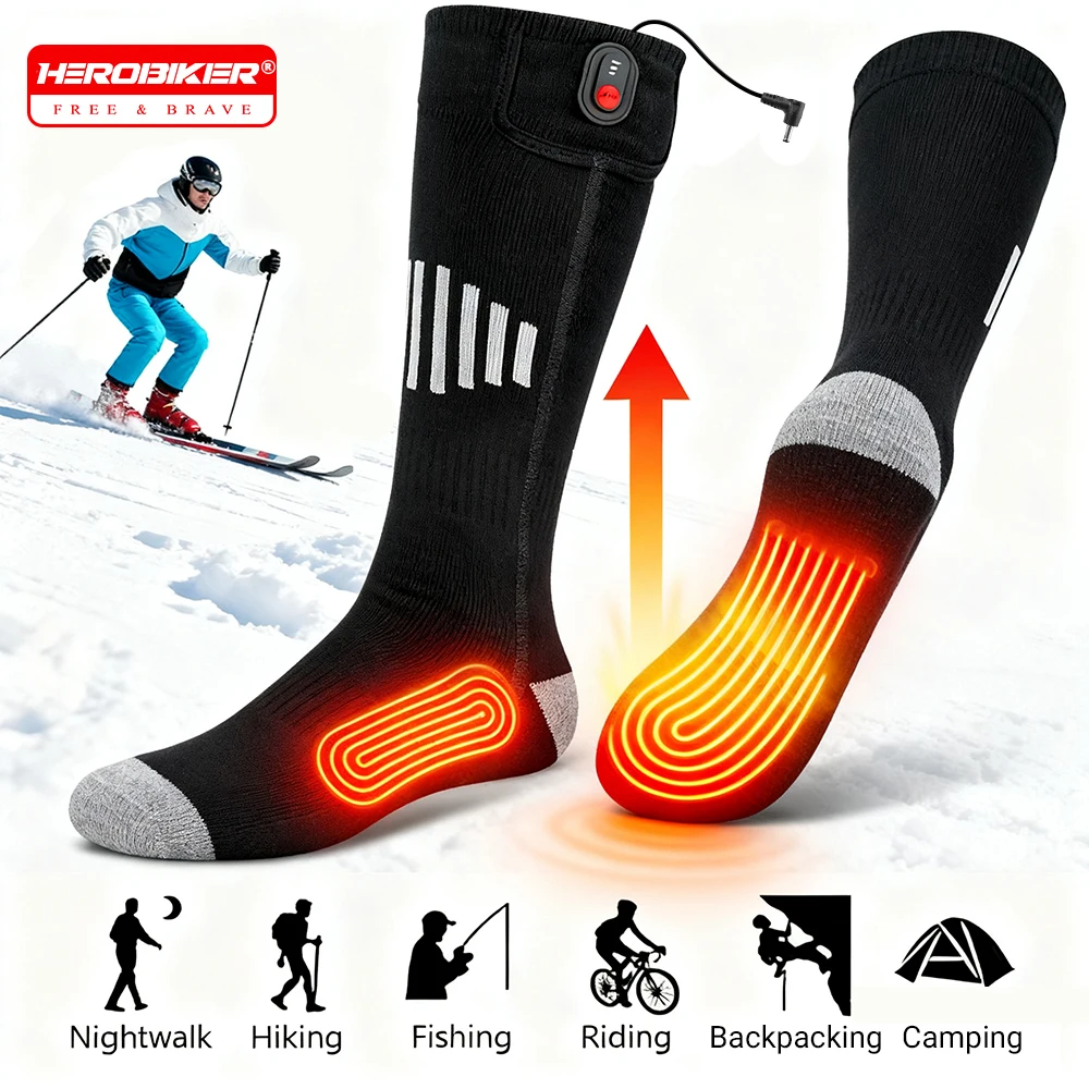 

Electric Heated Ski Socks For Winter Warmth And Cold Protection Ski Socks For Snowmobile Riding Heated Socks For Men And Women