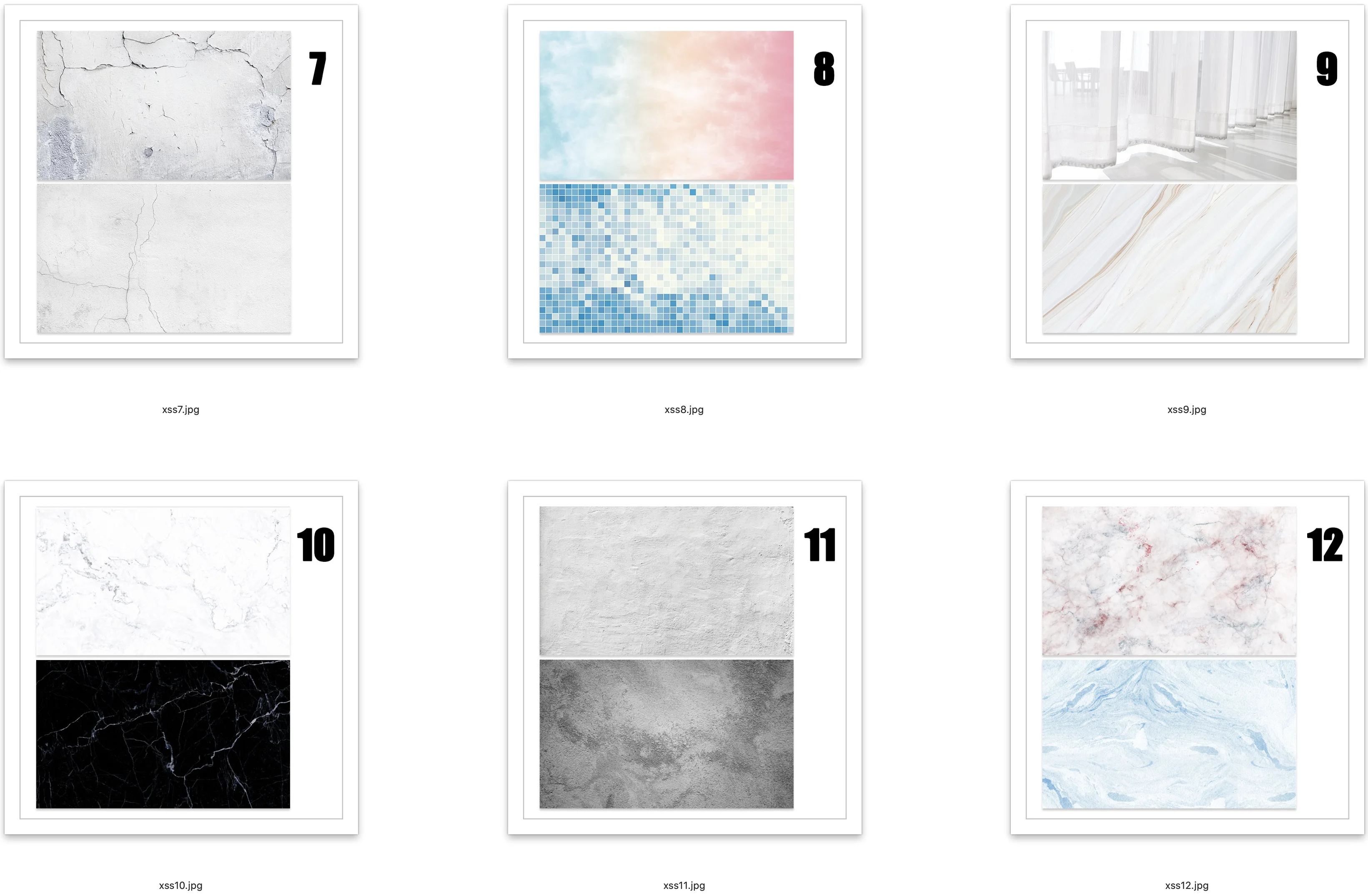 Fondos de estudio fotográfico de PVC, Impresión de 2 lados, impermeable, 57X87cm, 6 unidades por lote