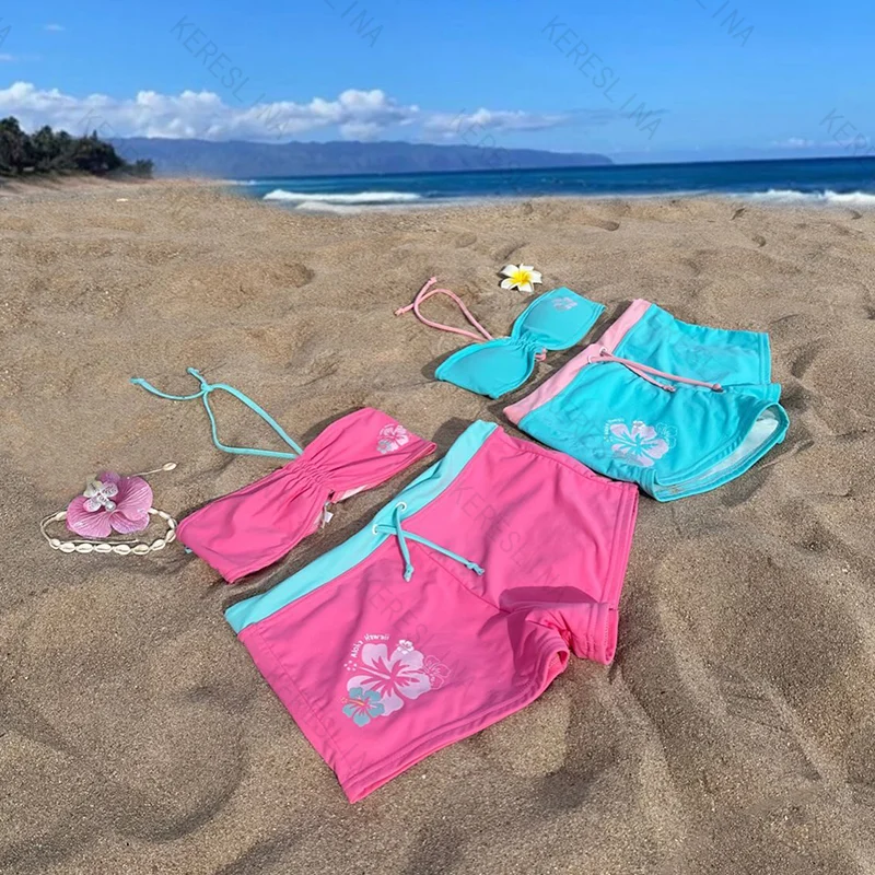 

Y2k millennium Girly Retro style subculture hanging neck suspender Sexy Cutie summer beach kawaii classic comfortable bikini set
