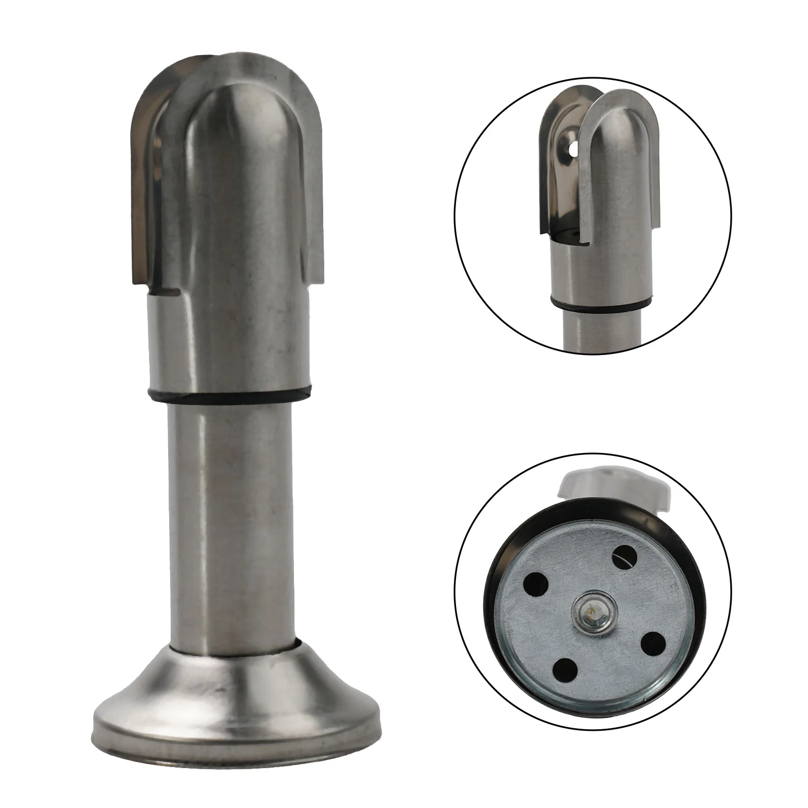 Stainless Steel Partition Bracket Foot for Restroom Stall Frame Integration with Standard Support Leg Assemblies
