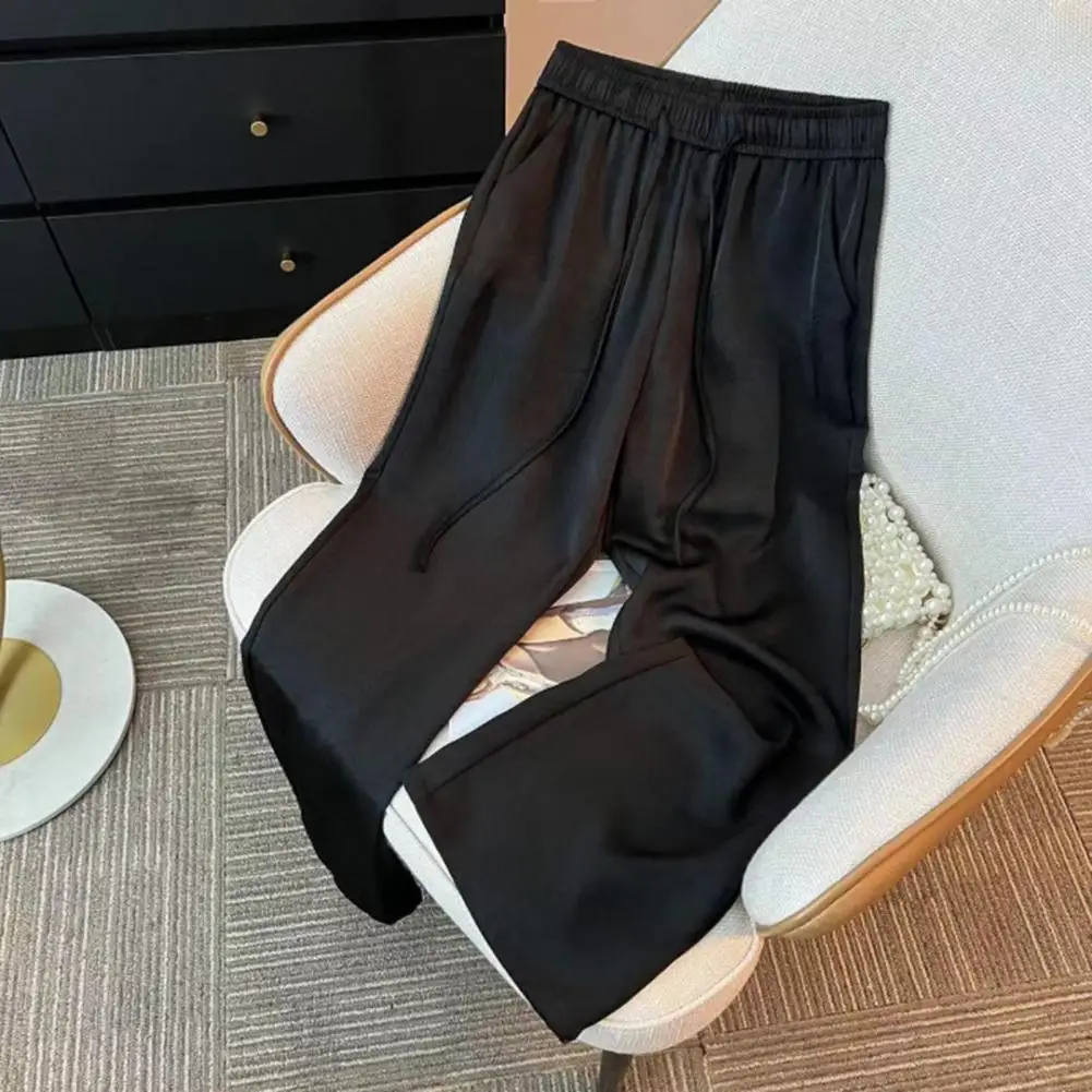 

Casual Trousers Regular Fit Pants Stylish Women's Elastic High Waist Drawstring Pants with Pockets Comfortable for Casual