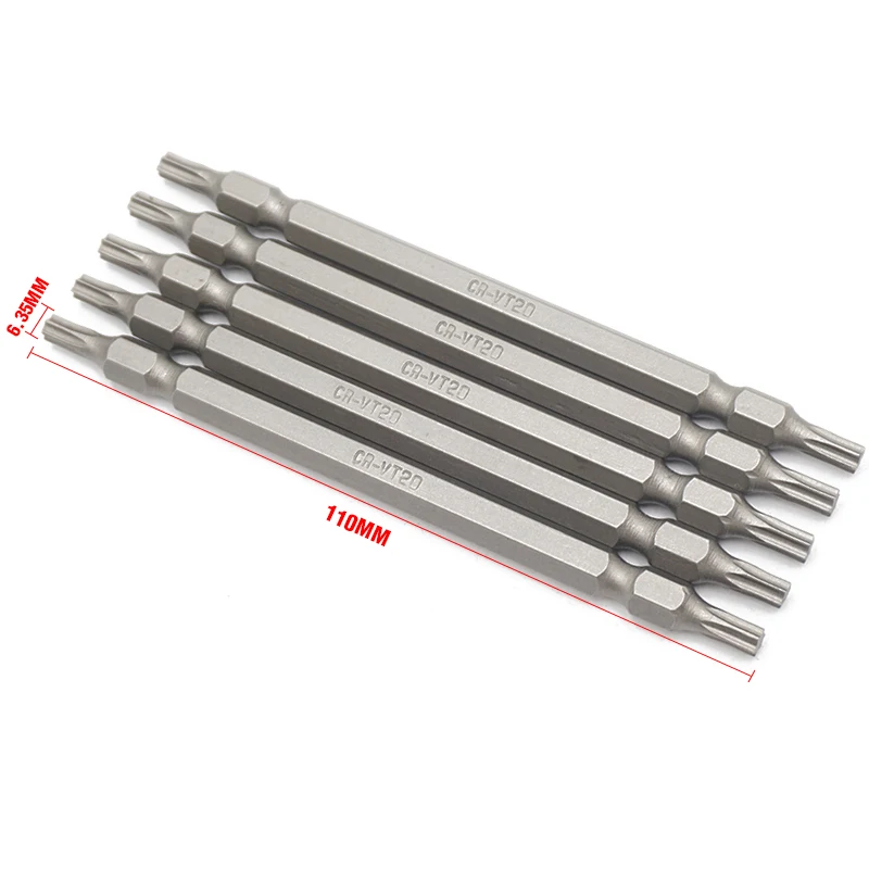 5pcs 110mm Extra Long PH1 PH3 T15 T20 Screwdriver Bit Set 1/4