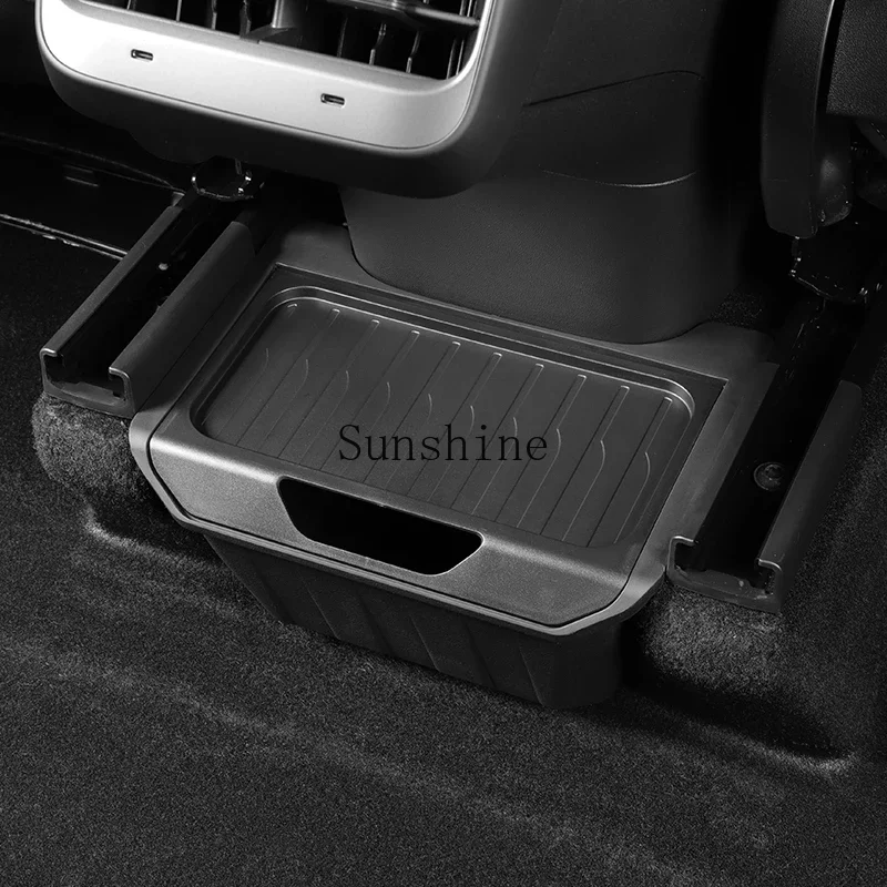 New version of ModelY rear seat middle storage box storage bucket