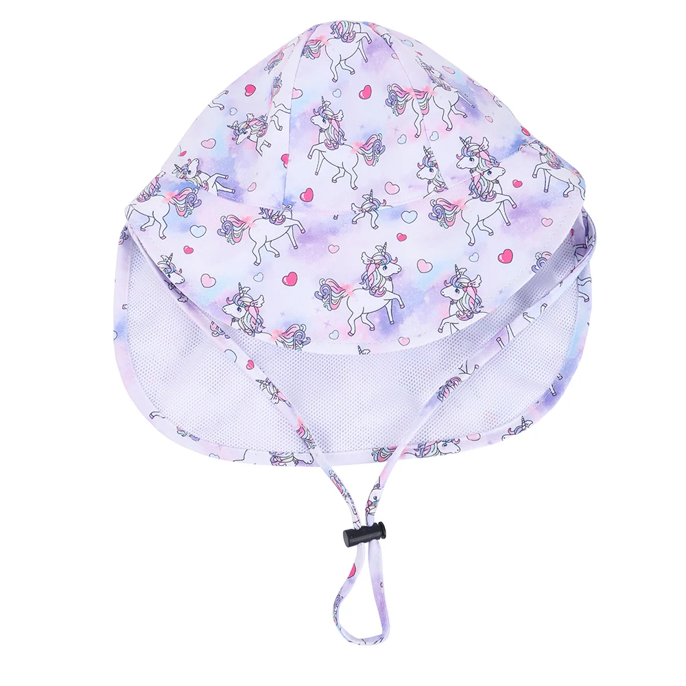 Topi Matahari Musim Panas Kartun untuk Balita dengan Selendang, Pinggiran Lembut, Cepat Kering, untuk Aktivitas Luar Ruangan, untuk Anak Laki-laki dan Perempuan Usia 1-3 Tahun, Topi Pantai dengan Perlindungan UV