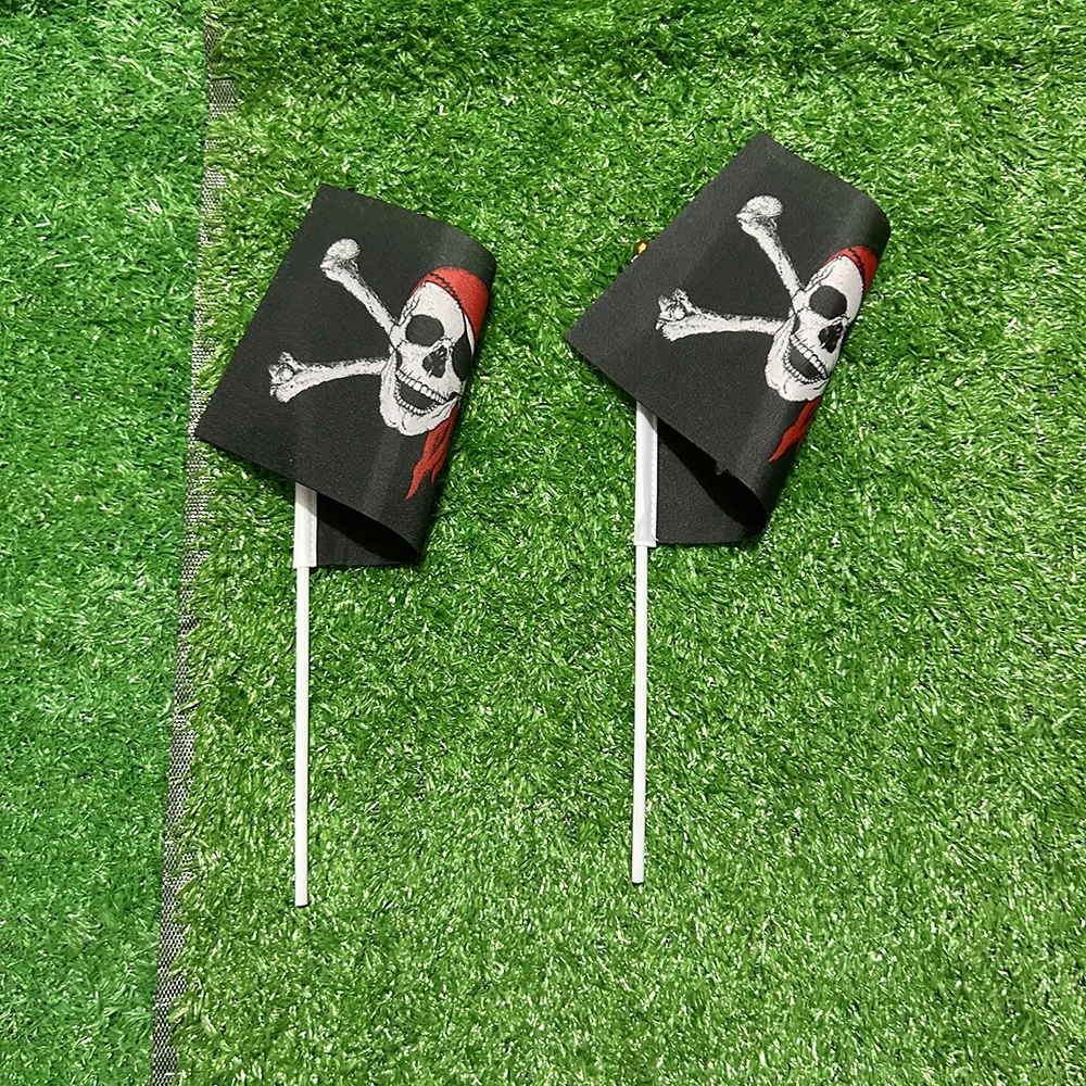 (SKY FLAG)Jolly Roger Skull Crossbones Pirate hand Flag 14x21cm skull flag Garden hand waving Banner Flag Party Decoration
