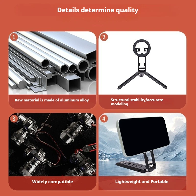 PyroGraphy Novo Desktop Magsafe Suporte Magnético para Celular Tripé Dobrável Portátil Multi-função Suporte para Transmissão ao Vivo