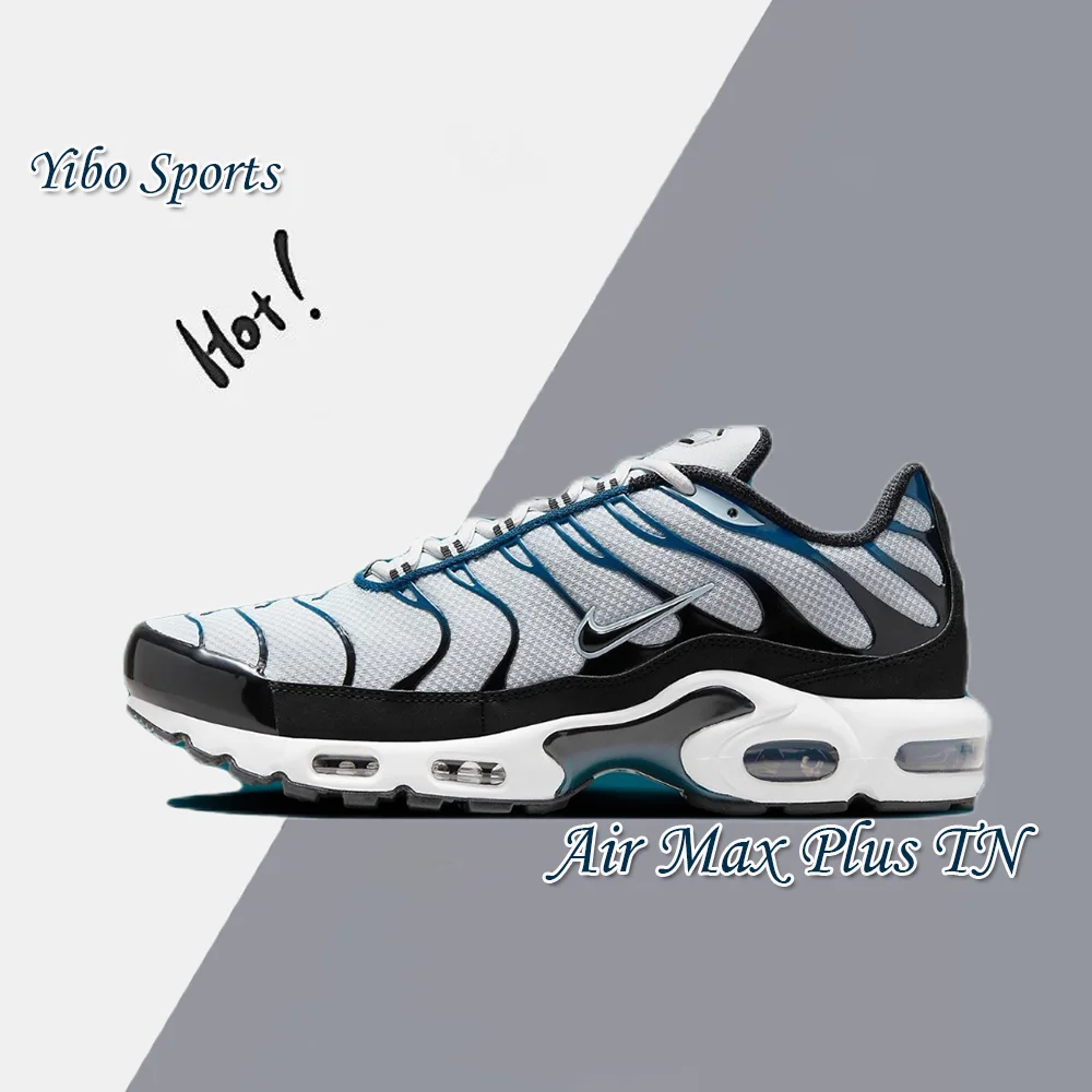 Nike Black Gray colorway Air Max Plus TN Men's Retro Low Top Casual Running Shoes Comfortable Shock Absorption Sneakers