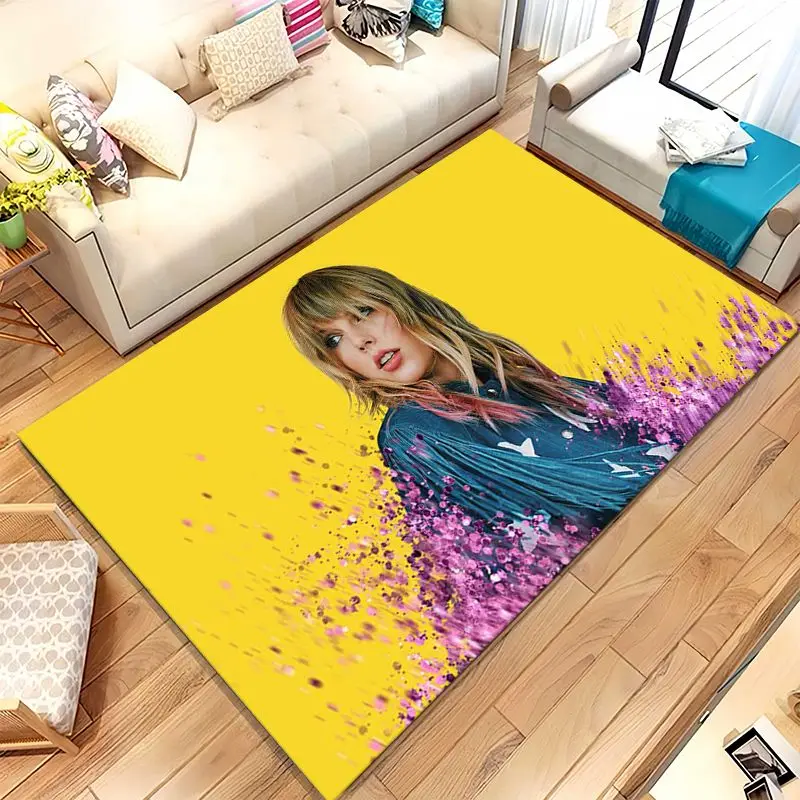 Eras Tour T-Taylor Superstar Music Soft Non-Slip Large Area Rug for Living Room,Bedroom Playroom Carpet Mat for Sofa,Home Decor