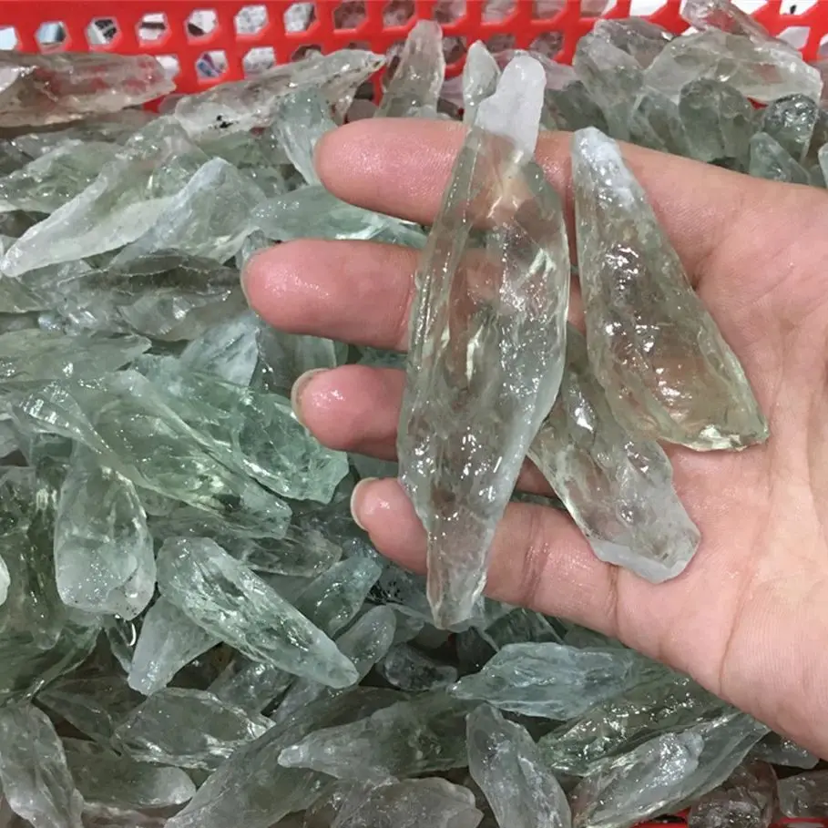 Naturale verde Fluorite pietra guarigione verde spina dorsale manganello cristallo di quarzo decorazioni per la casa vaso di fiori ciondolo fai da